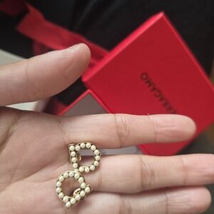 Salvatore Ferragamo Gold Pearl Stud Earrings